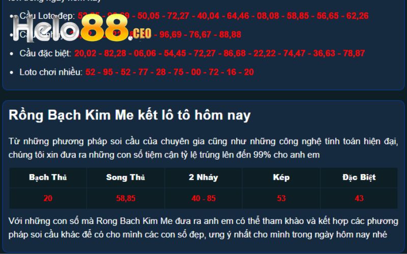 Phương pháp soi cầu bạch kim theo cặp